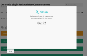 Aprobar la transacción a través de Bizum en WooCommerce sin salir del sitio